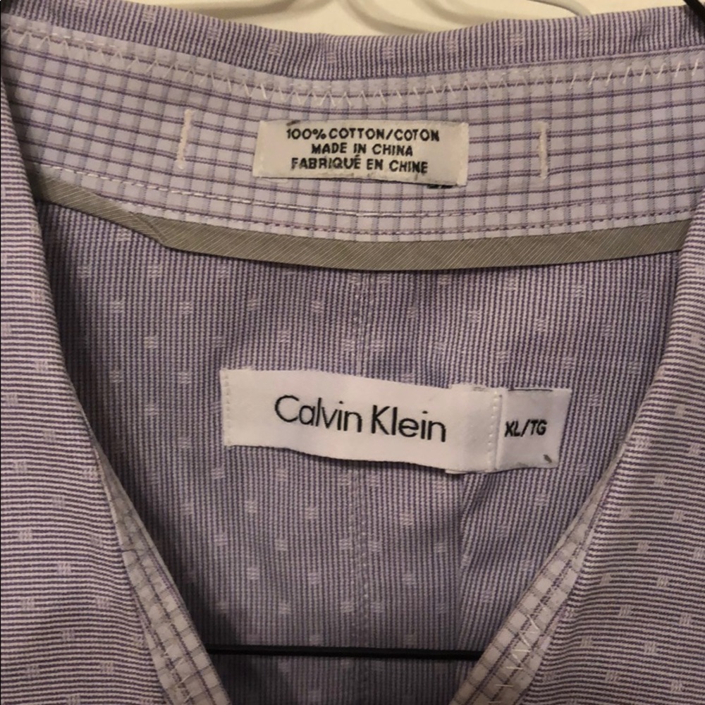 {Calvin Klein} XL purple long button down shirt - Picture 10 of 13